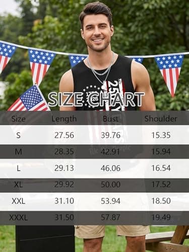 Tewmeu 250 Anniversary USA Mens Tank Tops Summer American Flag Shirts 4th of July Sleeveless Shirts 1776-2026 Chothes - Thumbnail 5