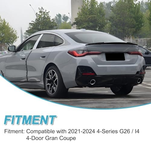 KHK G26 Trunk Spoiler, Gloss Black Car Rear Trunk Tail Spoiler, M4 Style Rear Wing Spoiler Fits for BMW 4-Series G26 I4 4-Door Gran Coupe 2021 2022 2023 2024 - Thumbnail 2
