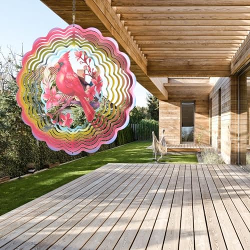 Wind Spinners Outdoor Cardinala Decorations - Birthday Gifts for Women Mom Grandma, Cardinala Deocr Hanging Wind Spinner 12 inch 3D Wind Sculptures for Garden Decor for Outside, Yard, Outdoor - Thumbnail 5