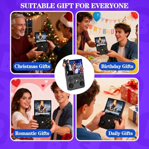 Retro Game Console R36MAX Handheld Game Console with 64GB Preloaded Games, Save/Load Function, 4.0" HD IPS Screen, Portable Emulator Console for Family, Adults & Nostalgic Players (Blue R36MAX 4.0") - Thumbnail 6