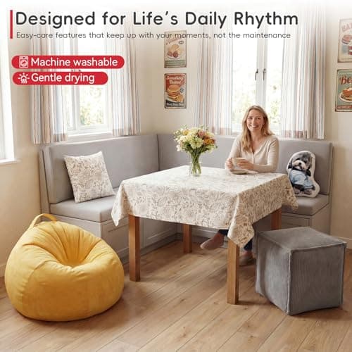 Zubeno Custom Bench Cushion, Waterproof Outdoor & Indoor Bench Cushion Made to Order, Non-Slip Thick Foam Seat Cushion for Patio Furniture, Window Seat, Porch, Garden Bench - Thumbnail 4