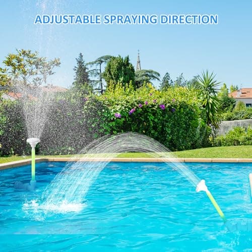 Ainkter Pool Fountain for Above & Inground Pools – 360° Adjustable Pool Waterfall, Pool Sprinkler Fountain with 4 Spray Modes, Green Glow-in-The-Dark Riser – Swimming Pool Cooler & Pool Accessories - Thumbnail 6