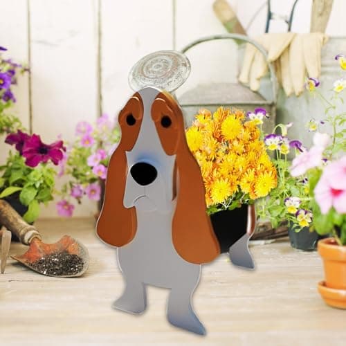 strolfay Basset Hound Dog Planter, Cute Animal Shaped Plant Pot, Large Dog Flower Pot, Gifts for Women & Pet Lovers, Indoor Outdoor Garden Home Office Decor, 9.84 x 10.24 x 15.75 Inches - Thumbnail 3