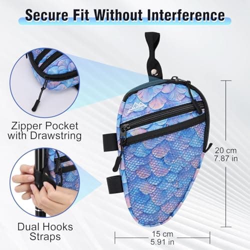 supregear Forearm Crutch Bag - Lightweight Water-Resistant Premium Storage Organizer with Cup Holder & Multiple Pockets, Hands-Free Mobility Accessory for Elbow Crutches, Gradient Blue - Thumbnail 3