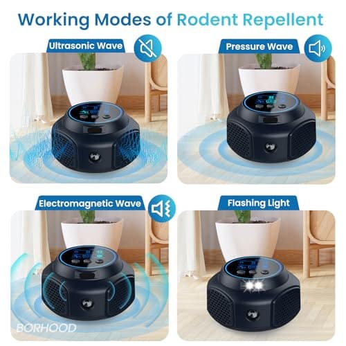 Ultrasonic Pest Repellent Plug-in, Electronic Mouse Traps & Insect Repellent, Pest Control for Rodent, Roach, Ant, Squirrel, Spider, Bugs, Mouse, Rat, Bat for Home, Office, Warehouse Black 1 Pack - Thumbnail 4