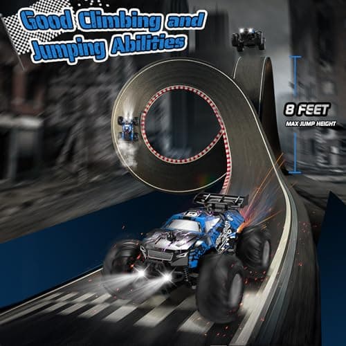 Hielse Remote Control Car, All-Terrain Remote Control Truck for Boys, Rechargeable Rc Truck with LED, 1:20, 10KM/H, 2 Motors, 2.4GHZ, Speed Friendly, Sturdy, Rc Cars for Christmas, Kids, Beginner - Thumbnail 6