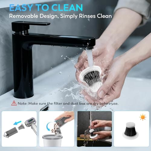 KedeeSparkle Car Vacuum Cleaner Cordless, 22000PA High Power Portable Handheld Vacuum & Compressed Air Duster, Mini Vacuum with LED Display, 3 Modes Brushless Motor for Car, Home, Office, Camping - Thumbnail 4
