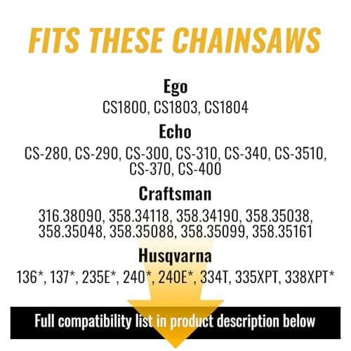 3 Pack 18 Inch Semi-Chisel Chainsaw Chain, 3/8"LP Pitch .050" Gauge 62 Drive Links Replacement Saw Chain Compatible with Husqvarna Echo Oregon Craftsman Poulan Greenworks - Thumbnail 3