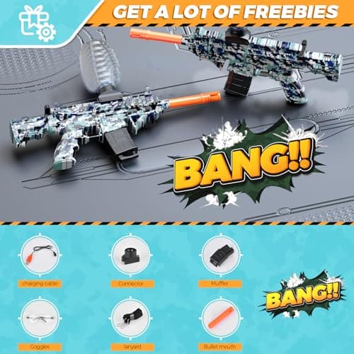 JANNIRESS Electric Blaster Toys Eco-Friendly Splatter Ball Blaster,Automatic Outdoor Games Toys for Activities Team Game - Thumbnail 6