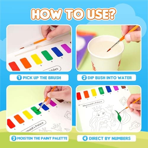 YPLUS Paint with Water Books for Toddlers, Art Craft Toys Watercolor Painting Paper, Gift for Kids Ages 1-3, 2-4, 4-6, Drawing with Brush - Traffic - Thumbnail 5