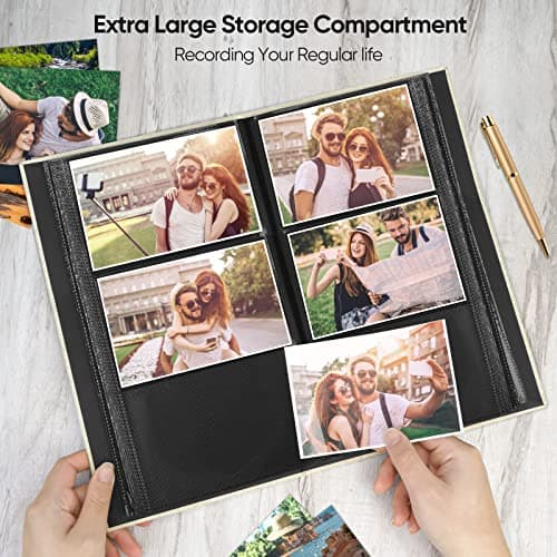 MSTONAL Photo Album 4x6 300 Pockets for Wedding Gifts, Linen Hardcover Memory Book with Front Window for Family Anniversary School Baby Travel Pictures Holds 300 Horizontal Photos, Purple - Thumbnail 6