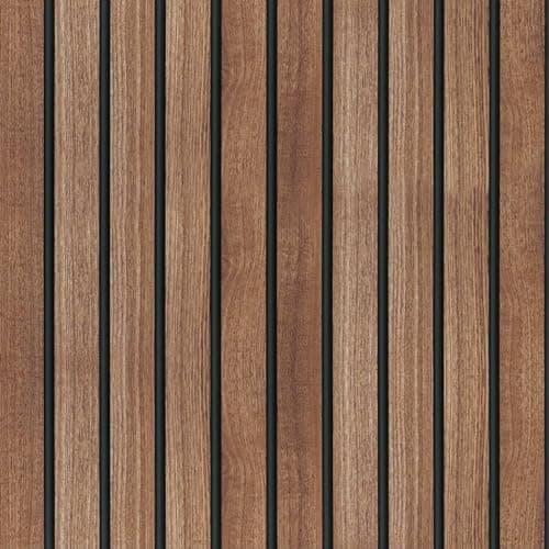 Abyssaly Wood Slat Peel and Stick Wallpaper, Brown Striped Wood Panel Grain Contact Paper, Removable Self Adhesive Faux Wooden Panel Wall Covering for Bedroom 17.7 in X 118 in