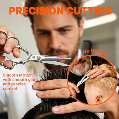 ETHYXE Professional Hair Cutting Scissors – Ultra Sharp 440C Stainless Steel Barber Shears for Precise Cutting, Salon & Home Hairdressing - Thumbnail 5