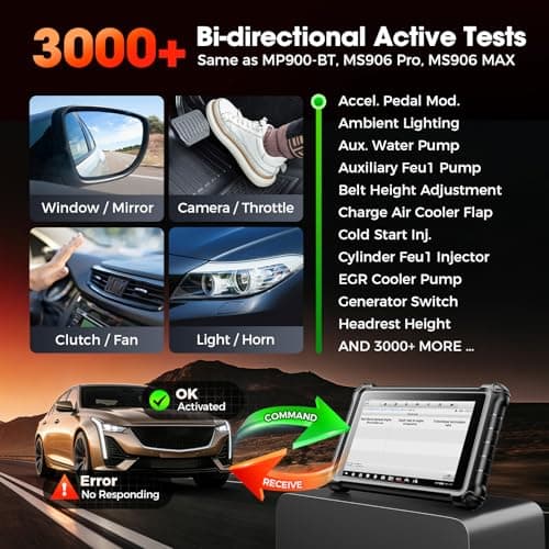 Autel MaxiCheck MX900 Bidirectional Scanner, 2026 OBD2 Scan Tool Up of MaxiCOM MK808S MX808S MK808BT Pro, US Ver. of MK900BT w/ 3000+ Active Test, 40+ Service, CAN-FD&DOIP, All-Sys Diagnose, FCA 11 OS - Thumbnail 4