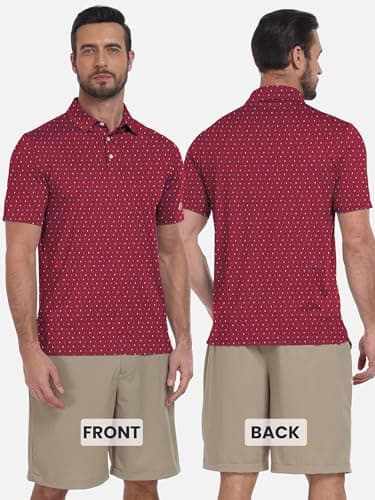 ZITY Select Mens Golf Shirts Short Sleeve UPF 50+ Print Performance Polo Moisture Wicking Casual Collared Golf Shirts for Men - Thumbnail 5