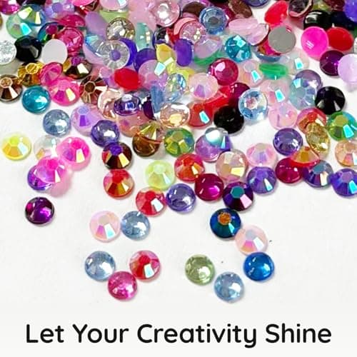 32000Pcs Resin Rhinestones for Bedazzling Kit, 42 Color 3mm Flatback Gems for Crafting Diamond Art with 3Pcs 10ml Jewelry Glue & Tools for Nail Book Painting Accessories - Thumbnail 5