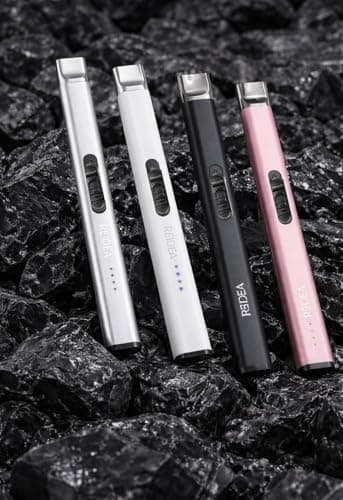 REIDEA Electric Lighter Gift for Candle Lovers, Windproof Flameless USB Rechargeable Arc Retractable Lighter with Safe Button and Power Indicator for Candle, BBQ and Fireworks, R1 Flat, Obsidian Black - Thumbnail 5