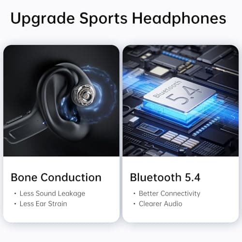 Kinglucky Bone Conduction Headphones, 23.5g Ultra-Lightweight Open Ear Headphones Wireless Bluetooth,Comfortable Fit, Upgrade Waterproof Sports Headset for Running, Walking, Cycling, Workout, Gift - Thumbnail 3