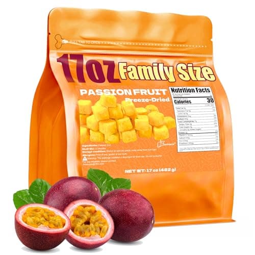 17 oz Freeze Dried Passion Fruit Chunks (Pack of 1), Sugar Free No Additives Crispy & Natural Dry Fruits, Healthy Snacks for Adults & Kids, Ideal for Smoothies, Yogurt, Tea, Drink, Travel & Office - Image 1