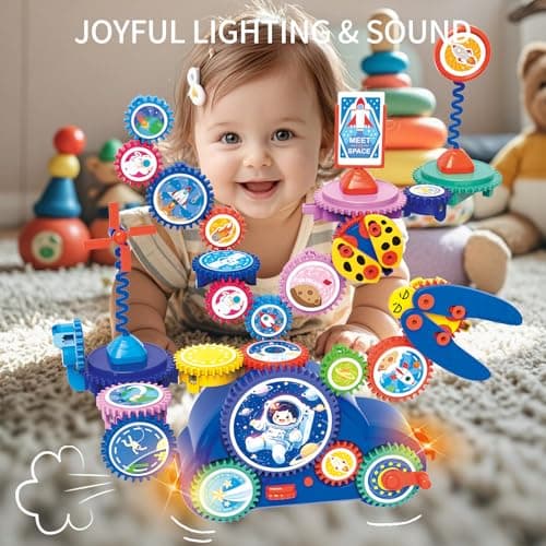 STEM Learning Gears Toys for Boys Girls Age 3+ Years old, Toddler Engineers Building Toy Set for 3-5, 30Pcs Educational Construction Toy Set for Kids, Birthday Gift for Kid Toys, Kindergarten Science - Thumbnail 6
