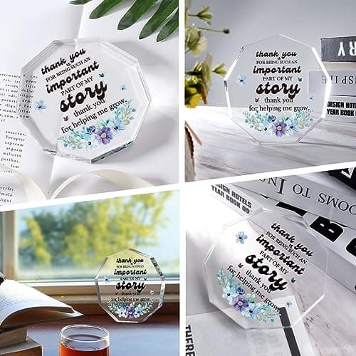 Valentines Day Teacher Gifts for Women Men Teachers Appreciation Week Thank You Gifts Birthday Christmas Thanksgiving Gifts for Boss Leader Coworker Manager Coach Mom Teacher Acrylic Signs Plaques - Thumbnail 6
