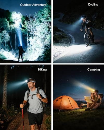 VOLISABER Rechargeable Headlamp LED, 1000 Lumens Super Bright Headlamp with Motion Sensor & Dual Light, Waterproof Head Light Zoomable 90° for Hiking, Camping, Cycling, Repair - Thumbnail 6