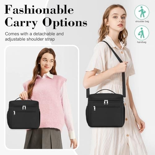 DALINDA Lunch Bag Women,Insulated Lunch Bags Cooler Bag Lunch Box Leak-Proof Lightweight for Picnic,Grocery,Beach,Camping,Travel,Work - Thumbnail 4