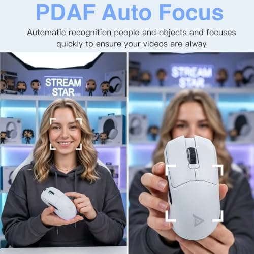 YHZYCBL 1080P Full HD Webcam, AF Auto Light Correction, Dual-Digit Microphone, Privacy Cover, Noise 360° Rotatable, Plug & Play USB Webcams - Thumbnail 3