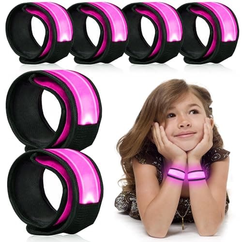 esonstyle 6 PCS LED Bracelets, LED Light Up Bracelets, Pink LED Wristbands, Led Slap Bracelets for Walking, Running, Jogging, Concerts, Sports, Camping, Sporting Events, Party, Rave Accessories - Image 1