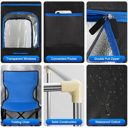 X-Vcak Upgraded Portable Sauna of Relaxation, Steam Sauna for Home with Steamer, Pairs Remote Control, Folding Chair, 9 Levels, 2.6’ x 2.6’ x 5.9’ - Thumbnail 4