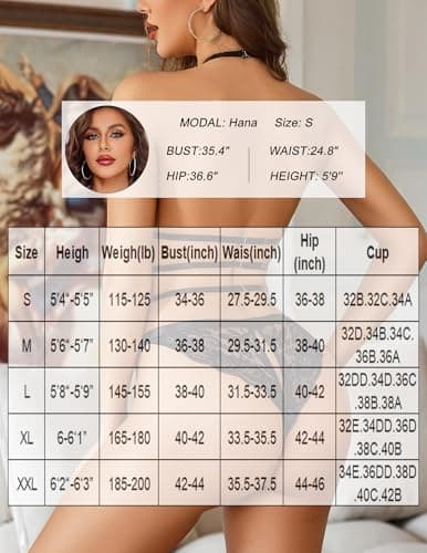Avidlove Sexy Lingerie for Women Halter Lace Teddy Cut Out One Piece Bodysuit Black L - Thumbnail 6