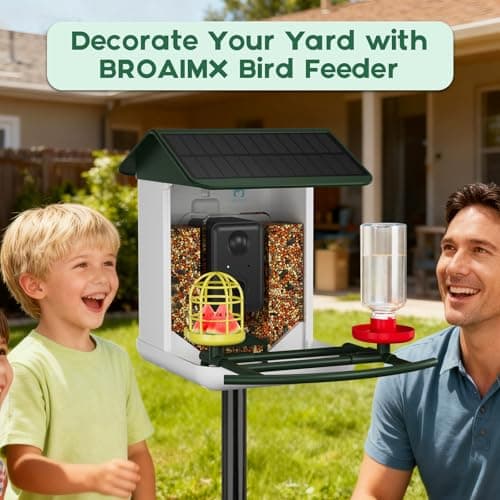 BROAIMX Bird Feeder with Camera No Subscription-Free AI Forever for 1,1000+ Birds Identification, 2K HD & 5MP Night Vision, Record Video Live View, 64GB Card, App Alerts, Gifts for Bird Lovers (Green) - Thumbnail 5