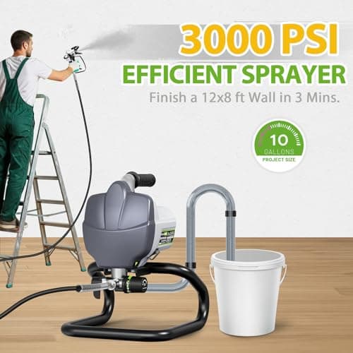 PHALANX Airless Paint Sprayer, 780W 3000PSI High Power Electric Sprayer for House Painting, Thinning-Free Minimal Overspray, Ideal for Interior/Exterior Walls, Fence, Furniture & Cabinet - Thumbnail 2