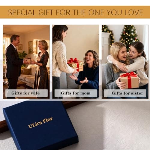 ULira Flor Gold Bangle Bracelet for Women, 18K Gold Plated Love Bracelet, Dainty Vintage Trendy, Waterproof, Non Tarnish, Fashion Jewelry Accessories, Gift Idea for Mother's Day, Valentine's Day, Christmas and Birthdays (Gold) - Thumbnail 6