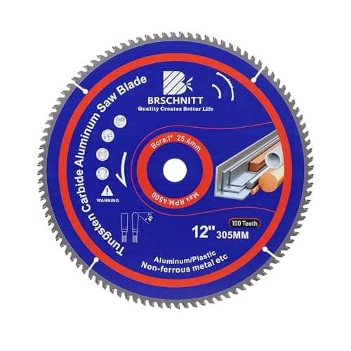 BRSCHNITT 12Inch 100Tooth TCG Metal Saw Blade - for Aluminum Plastics and Non Ferrous 1" Arbor