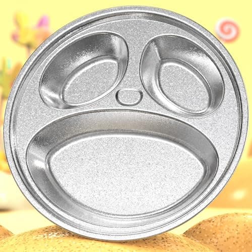 Titanium Kids Plates, Beyond Food-Grade Toddler Plates Naturally Hygienic Baby Plates Balanced Nutrition Smart Divided Portion Control Plate Non - Toxic Panda Shape Dishwasher Safe