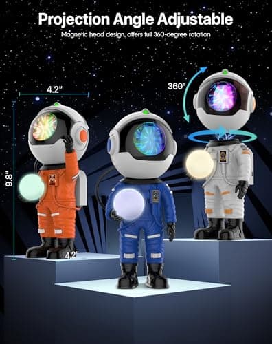 Rossetta Astronaut Galaxy Projector, Star Projector for Bedroom, LED Night Light for Kids Room with Timer and Remote, Room Decor Aesthetic, Party, Gifts for Kids, Adults, Birthday, Valentines Day - Thumbnail 5