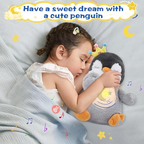 MIAODAM Soothing Breathing Penguin Plush with Relaxing Music, Hugging Toy - Thumbnail 6