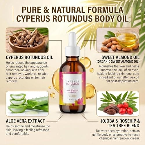 Cyperus Rotundus Oil, Natural Cyperus Rotundus Oil for Hair Removal,2.02 Oz - Thumbnail 2