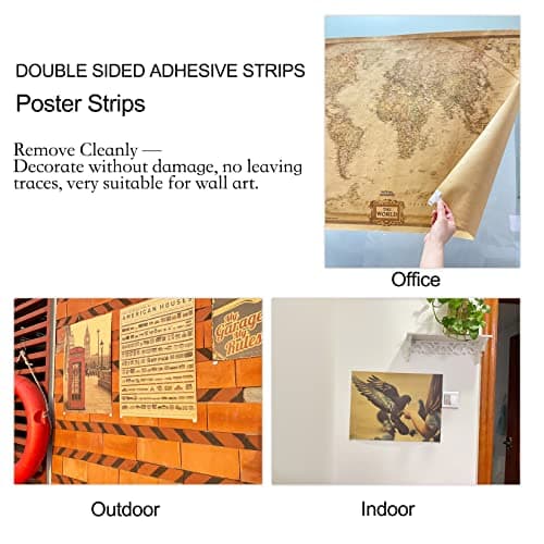 Karsbarwe 48 Pack Large Replacement Adhesive Strips Refill, Poster Strips, Damage-Free Hanging Strips for Wall Hooks, No Tools Removable Sticky Strips for Home, Office, and Dorm Decor, White Adhesive - Thumbnail 5