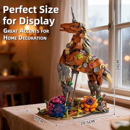MENTOJOY 2-in-1 Magical Unicorn & Deer Building Set 1367 Pieces Flower Base Fantasy Animal Model, Educational stem Toy & Desktop Decoration Gift for Kids Ages 6+ - Thumbnail 4