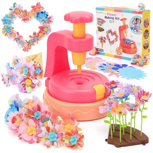 Fabric Flower Bouquets Toys, DIY Paper Flower Making Press Kit with Wreath & Bouquet Papers, Educational Creativity Arts and Crafts for Kids Ages, Birthday Gift for Girls 6 7 8 9 10 11 12 Years Old