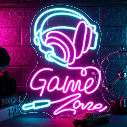 Gameneon Game Zone Neon Sign Gaming Neon Signs for Wall Decor Led Light Boys Bedroom Teen Man Cave Party Bar Playroom Gamer Light Up Sign for Decoration Gamer Lover Gifts - Image 1