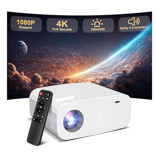 XENPONAD Mini Projector, Portable Smart Projector with Android 13 WiFi Bluetooth 5.2, 1080P 4K Decode Outdoor Movie Projector Auto Keystone Dolby Audio, 150" Home Cinema for Bedroom Camping TV Stick - Image 1