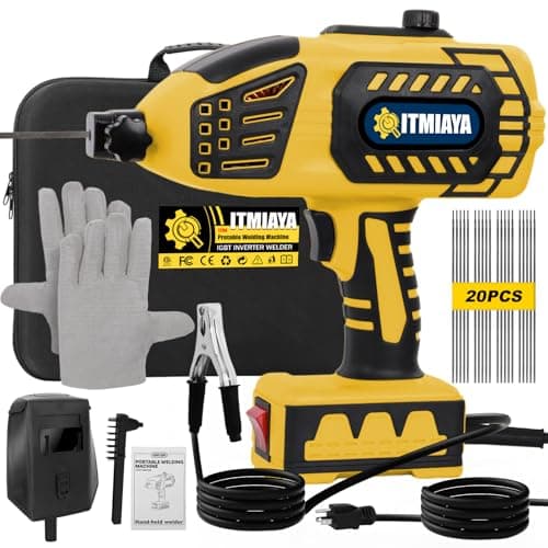 ITMIAYA® Portable Welding Machine 110V ARC Stick Welder Handheld for Metal IGBT Inverter 20-120Amps Stepless Current 1/16"-3/32" Electrodes Home Repair DIY Work (Yellow) - Image 1