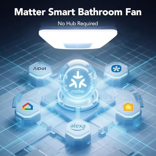 OREiN Matter Smart Bathroom Fan with Light – Humidity Sensor, 130–160 CFM Ventilation, Ultra-Quiet 1.0 Sone, Tunable White & Custom RGB, Dual Bluetooth Speakers, Compatible with Alexa & Google Home - Thumbnail 4