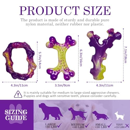 Frienhund 6-Pack Dog Toys for Aggressive Chewers: Dog Toy for Aggressive Chewer Large Breed, Dog Toy to Keep Them Busy, Dog, Bacon Flavor - Thumbnail 2