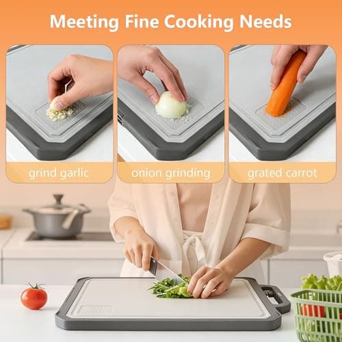 Stainless Steel Cutting Board for Kitchen, 2-in-1 Double-Sided 304 Steel & PP, Non-Slip Chopping Board, 11.7"×15.7",1PCS - Thumbnail 4