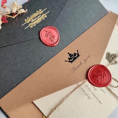 Pilloze 50 Pcs Red Wax Seal Stickers Self- Adhesive Wedding Invitation Seal Stickers, Perfect for Invitation Cards, Envelopes Christmas Cards, Gift Wrapping, Party Menu Decor - Thumbnail 6