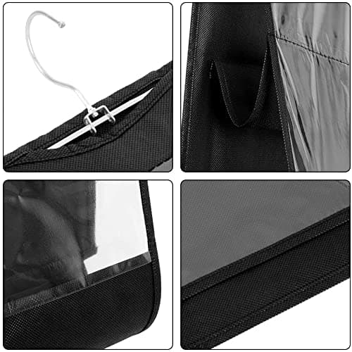 ZB.soar Handbag Purse Organizer, Enlarged 6 Pockets Upgrade Dust Proof Purse Organizer Closet,Washable Wardrobe Closet Storager(6 Pockets Black) - Thumbnail 5